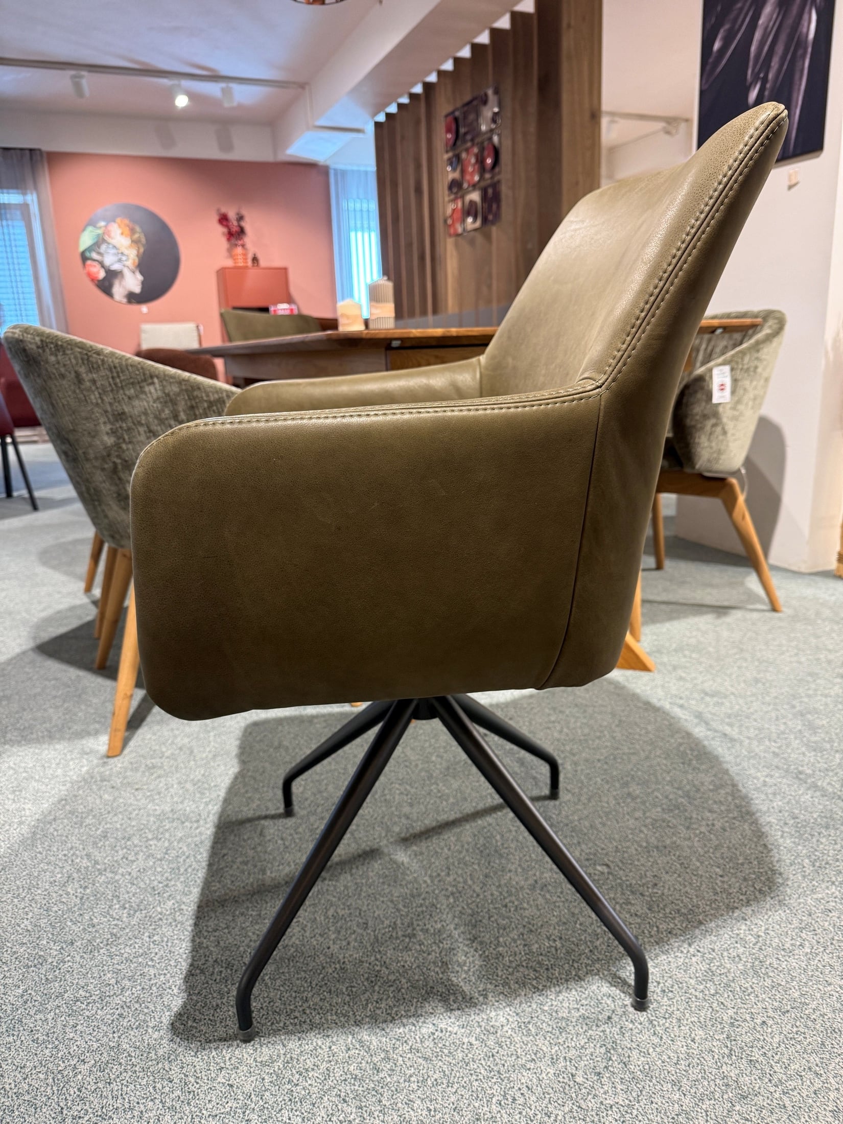 2er Set Lederstühle drehbar – Bild 2