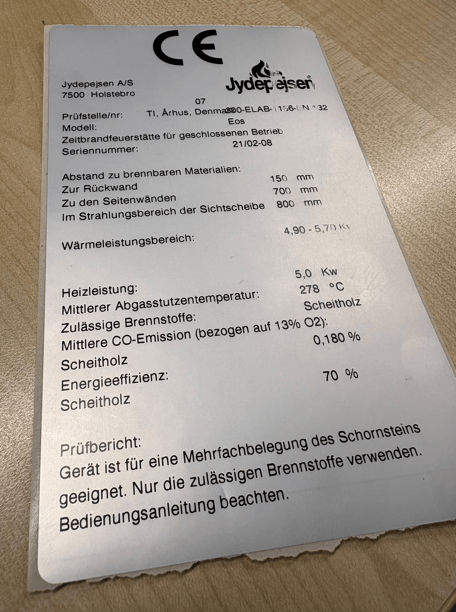 Jydepejsen Kaminofen EOS – Bild 2