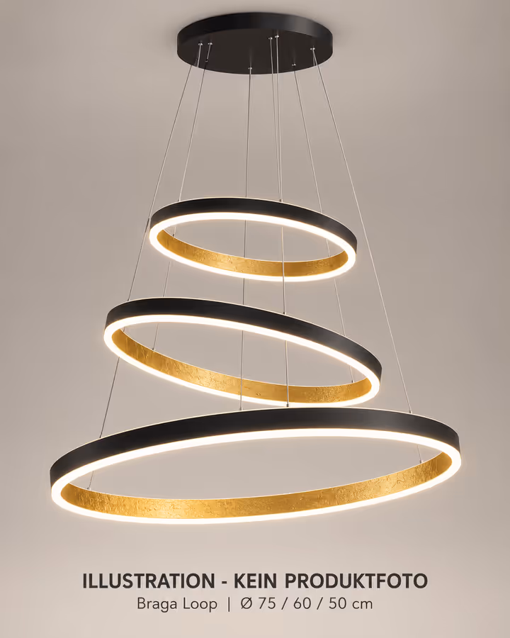 LED-Pendelleuchten Braga Loop Kombination mit drei Ringen – Bild 1
